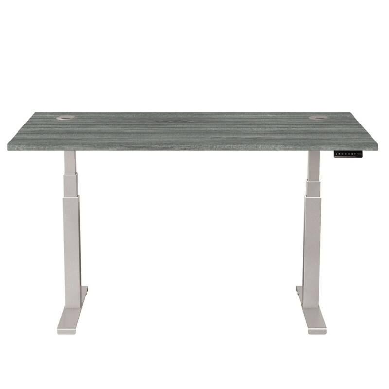 Fellowes Cambio Electronically Height Adjustable Sit Stand Desk Rectangular Oak T-Foot 1,699 (W) x 649 (D) x 1,305 (H) mm MFC (Melamine Faced Chipboard), PVC (Polyvinyl Chloride), Steel
