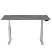 Rectangular Sit Stand Desk Newport Oak Steel, MFC, PVC CAMBIO 1400 x 800 x 645-1305mm