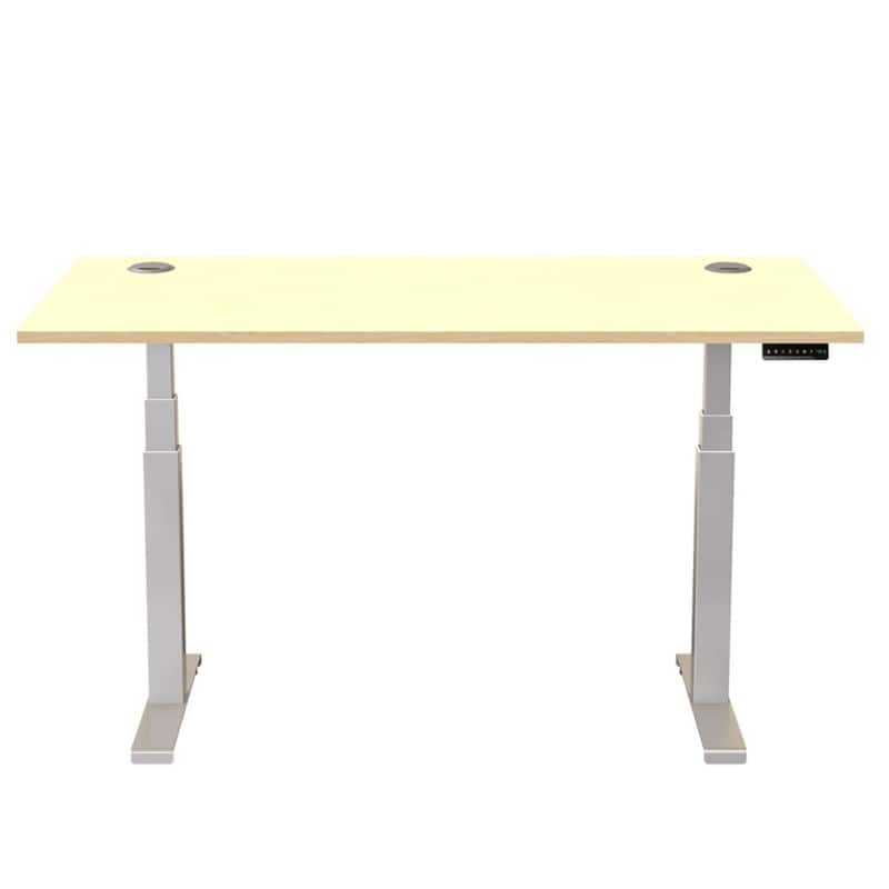 Fellowes Cambio Electronically Height Adjustable Sit Stand Desk Rectangular Maple T-Foot 1,699 (W) x 649 (D) x 1,305 (H) mm MFC (Melamine Faced Chipboard), PVC (Polyvinyl Chloride), Steel