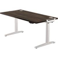 Fellowes Levado Electronically Height Adjustable Sit Stand Desk Rectangular Walnut Melamine Faced Chipboard, PVC Matt Silver 800 x 1,800 x 640 mm