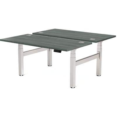 Fellowes Cambio Electronically Height Adjustable Sit Stand Desk Rectangular Oak Medium Density Fibreboard, PVC, Steel 1,600 x 800 x 645 mm