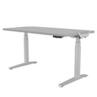 Rectangular Sit Stand Desk Grey MFC Matt silver Levado 1400 x 800 x 640-1260mm