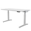 Rectangular Sit Stand Desk White MFC T-Foot Legs Matt silver Levado 800 x 1600 x 640-1257mm
