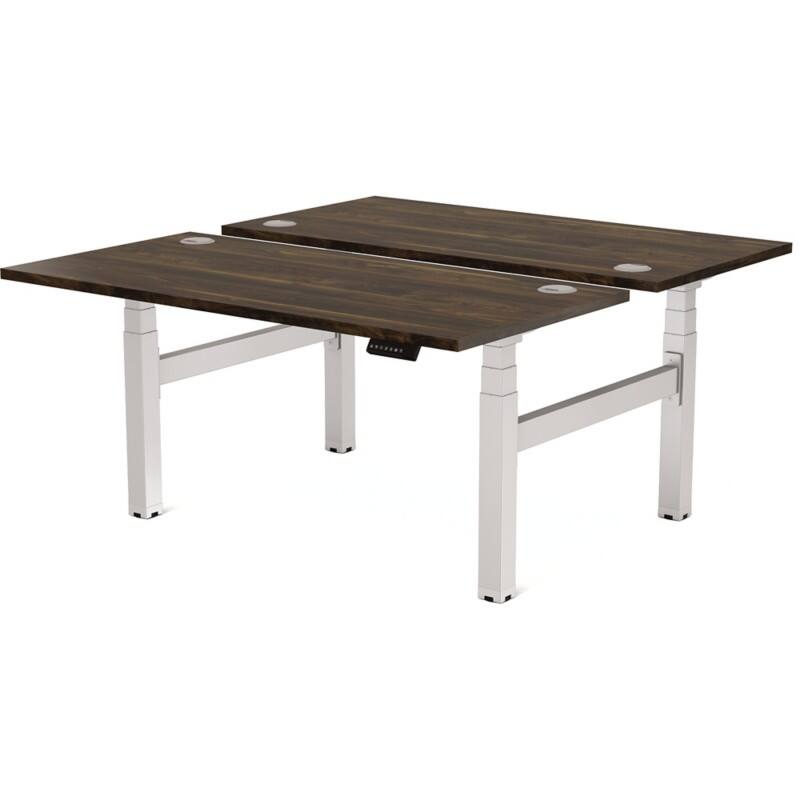 Fellowes Cambio Electronically Height Adjustable Sit Stand Desk Rectangular Walnut T-Foot 1,699 (W) x 1,470 (D) x 1,305 (H) mm MFC (Melamine Faced Chipboard), PVC (Polyvinyl Chloride), Steel