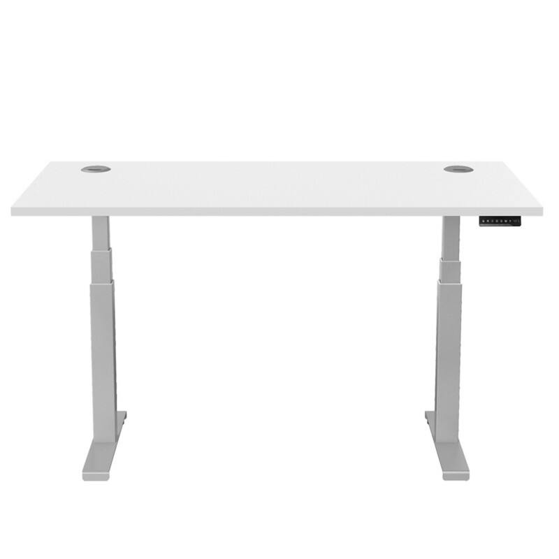 Fellowes Cambio Electronically Height Adjustable Sit Stand Desk Rectangular White T-Foot 1,699 (W) x 649 (D) x 1,305 (H) mm MFC (Melamine Faced Chipboard), PVC (Polyvinyl Chloride), Steel