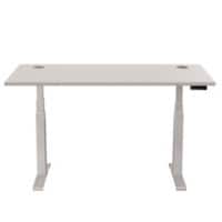Rectangular Sit Stand Desk Grey Steel, MFC, PVC CAMBIO 1400 x 800 x 645-1305mm
