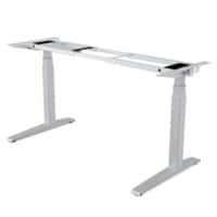 Rectangular Sit Stand Desk Base Matt silver Steel T-Foot Legs Matt silver Levado 67 x 153 x 63mm