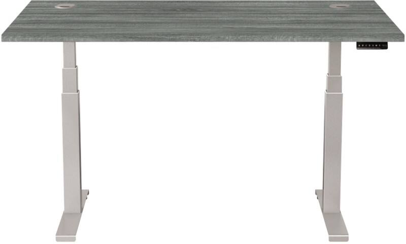 Fellowes Cambio Electronically Height Adjustable Sit Stand Desk Rectangular Oak T-Foot 1,699 (W) x 649 (D) x 1,305 (H) mm MDF (Medium-Density Fibreboard), PVC (Polyvinyl Chloride), Steel