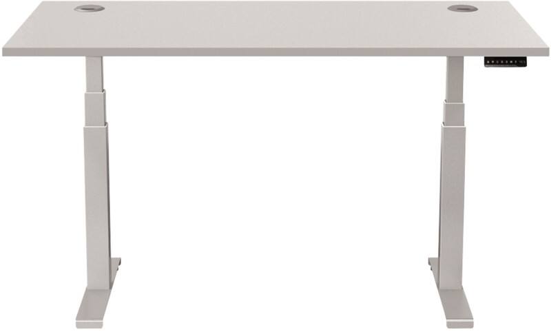 Fellowes Cambio Electronically Height Adjustable Sit Stand Desk Rectangular Grey T-Foot 1,699 (W) x 649 (D) x 1,305 (H) mm MDF (Medium-Density Fibreboard), PVC (Polyvinyl Chloride), Steel