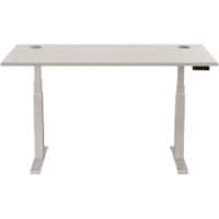 Fellowes Cambio Electronically Height Adjustable Sit Stand Desk Rectangular Grey T-Foot 1,699 (W) x 649 (D) x 1,305 (H) mm MDF (Medium-Density Fibreboard), PVC (Polyvinyl Chloride), Steel