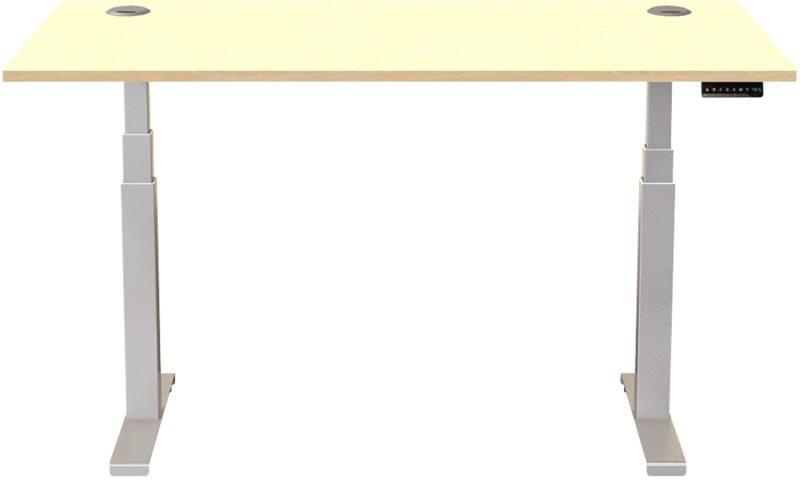 Fellowes Cambio Electronically Height Adjustable Sit Stand Desk Rectangular Maple T-Foot 1,699 (W) x 649 (D) x 1,305 (H) mm MDF (Medium-Density Fibreboard), PVC (Polyvinyl Chloride), Steel