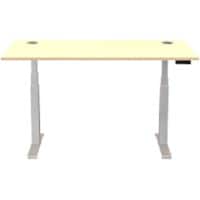 Fellowes Cambio Electronically Height Adjustable Sit Stand Desk Rectangular Maple T-Foot 1,699 (W) x 649 (D) x 1,305 (H) mm MDF (Medium-Density Fibreboard), PVC (Polyvinyl Chloride), Steel