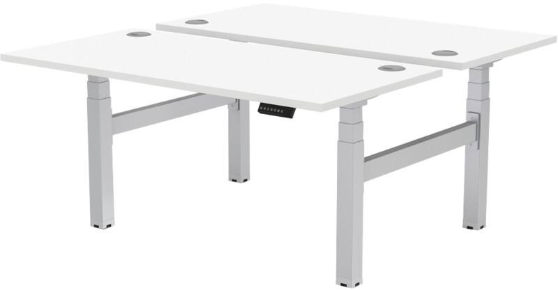 Fellowes Cambio Electronically Height Adjustable Sit Stand Desk Rectangular White T-Foot 1,699 (W) x 1,470 (D) x 1,305 (H) mm MDF (Medium-Density Fibreboard), PVC (Polyvinyl Chloride), Steel
