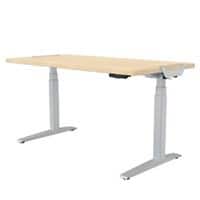 Fellowes Levado Electronically Height Adjustable Sit Stand Desk Rectangular Maple Melamine Faced Chipboard, PVC 800 x 1,800 x 640 mm