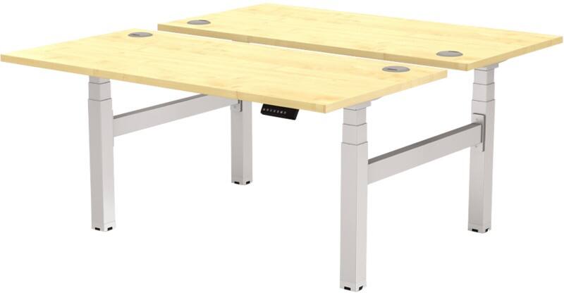 Fellowes Cambio Electronically Height Adjustable Sit Stand Desk Rectangular Maple T-Foot 1,699 (W) x 1,470 (D) x 1,305 (H) mm MDF (Medium-Density Fibreboard), PVC (Polyvinyl Chloride), Steel