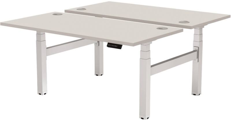 Fellowes Cambio Electronically Height Adjustable Sit Stand Desk Rectangular Grey T-Foot 1,699 (W) x 1,470 (D) x 1,305 (H) mm MDF (Medium-Density Fibreboard), PVC (Polyvinyl Chloride), Steel