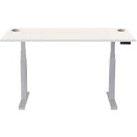 Fellowes Cambio Electronically Height Adjustable Sit Stand Desk Rectangular White T-Foot 1,699 (W) x 649 (D) x 1,305 (H) mm MDF (Medium-Density Fibreboard), PVC (Polyvinyl Chloride), Steel