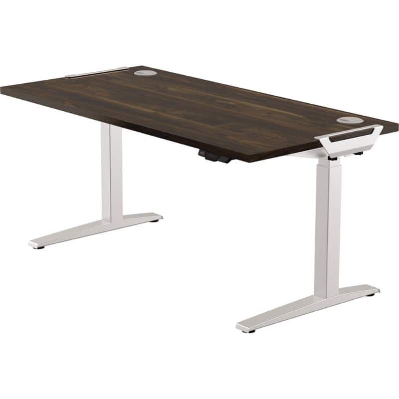 Fellowes Levado Electronically Height Adjustable Sit Stand Desk Rectangular Walnut T-Foot 1,829 (W) x 698 (D) x 1,257 (H) mm MDF (Medium-Density Fibreboard), PVC (Polyvinyl Chloride), Steel
