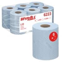WYPALL Professional Wiping Paper 6223 1 Ply Blue 430 Sheets Pack of 6