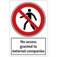 Trodat Health and Safety Sign No access granted to external employees Aluminium 20 x 30 cm