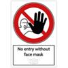 Trodat Health and Safety Sign No entry without face mask Aluminium 20 x 30 cm