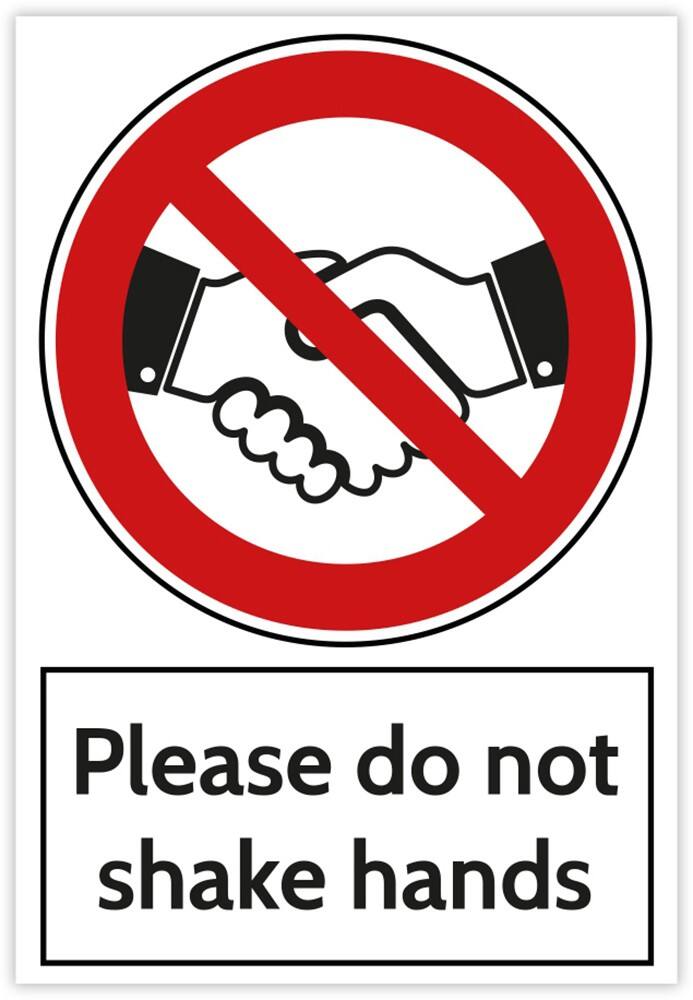 Trodat Health and Safety Sign Please do not shake hands Aluminium 20 x ...