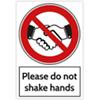 Trodat Health and Safety Sign Please do not shake hands Aluminium 20 x 30 cm