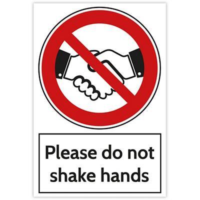 Trodat Health and Safety Sign Please do not shake hands Aluminium 20 x 30 cm