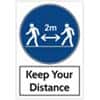 Trodat Health and Safety Sign Keep your distance Aluminium 20 x 30 cm