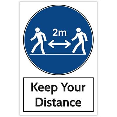 Trodat Health and Safety Sign Keep your distance Aluminium 20 x 30 cm