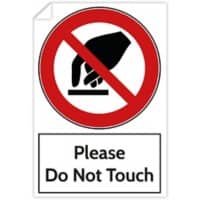 Trodat Health and Safety Sticker Please do not touch PVC 20 x 30 cm Pack of 3