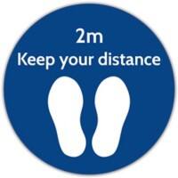 Trodat Floor Sticker Keep your distance Blue, White Vinyl 40 x 40 cm