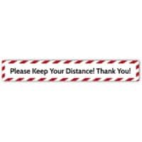Trodat Floor Sticker Please keep your distance! Thank you! Vinyl 70 x 10 cm