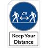 Trodat Health and Safety Sticker Keep your distance PVC 20 x 30 cm Pack of 3