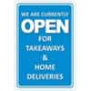 Trodat Information Sign We are currently open for takeaways and home deliveries Aluminium 20 x 30 cm