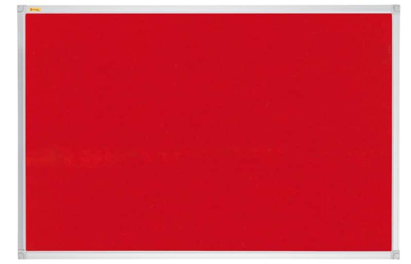 Franken X-tra!Line Wall Mounted Felt Pin Board 600 x 450 mm Red, Silver