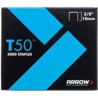 ARROW T50 3/8 Staples A506 Steel Silver 4 Packs of 1250 Pieces