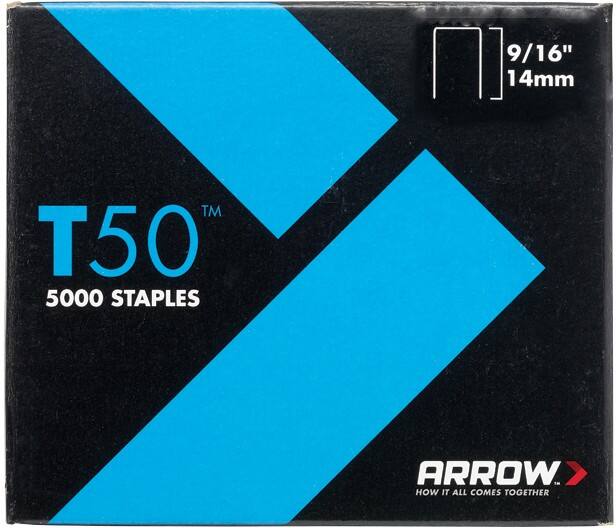 ARROW T50 9/16 Staples A509 Steel Silver 1250 Staples Pack of 4