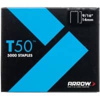 ARROW T50 9/16 Staples A509 Steel Silver 1250 Staples Pack of 4