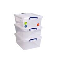 Really Useful Box Plastic Nestable Storage Boxes 17.5 Litre 383 x 460 x 195 mm Pack of 3