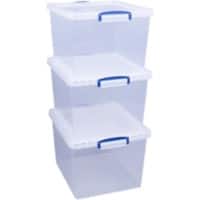 Really Useful Box Plastic Nestable Storage Boxes 33.5 Litre 383 x 460 x 285 mm Pack of 3