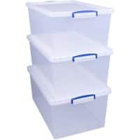 Really Useful Box Plastic Nestable Storage Boxes 62 Litre  440 x 685 x 287 mm Pack of 3