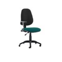 Dynamic Permanent Contact Backrest Task Operator Chair Height Adjustable Arms Eclipse I Black Back, Maringa Teal Seat Without Headrest High Back