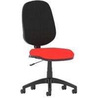 Dynamic Permanent Contact Backrest Task Operator Chair Without Arms Eclipse I Black Back, Tabasco red Seat Without Headrest High Back