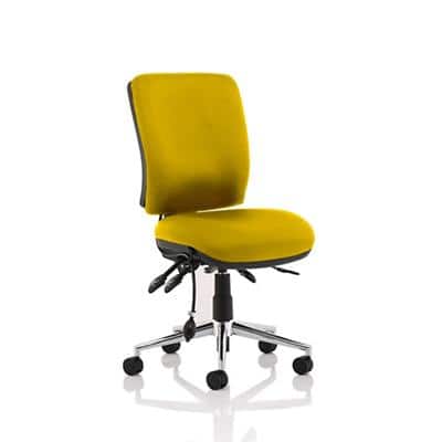 Dynamic Independent Seat and Medium Back Task Operator Chair Without Arms Chiro Senna Yellow Seat Without Headrest