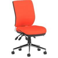 Dynamic Independent Seat & Back Task Operator Chair With Red Fabric Without Arms Chiro Without Headrest High Back