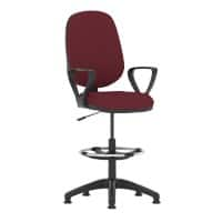 Dynamic Permanent Contact Backrest Task Operator Chair With Chilly Red Fabric Loop Arms Eclipse I Without Headrest High Back