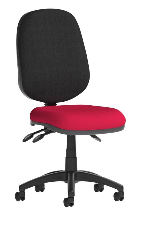 Dynamic Permanent Contact Backrest Task Operator Chair Without Arms Eclipse Plus III Black Back, Bergamot Cherry Seat Without Headrest High Back