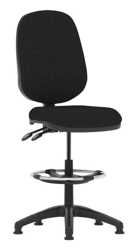 dynamic Eclipse II Draughtsman Chair Permanent Contact Fabric Without armrest Black 120 kg 600 x 600 x 1,090 mm