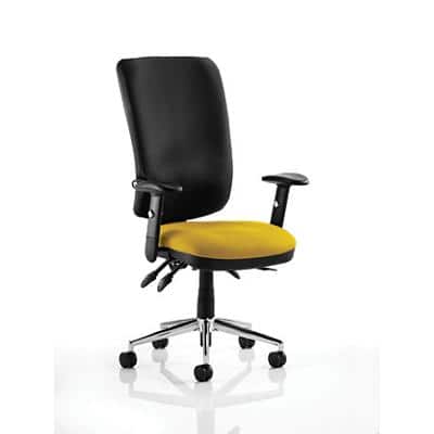 Dynamic Independent Seat & Back Posture Chair Height Adjustable Arms Chiro Black Back, Senna Yellow Seat Without Headrest High Back